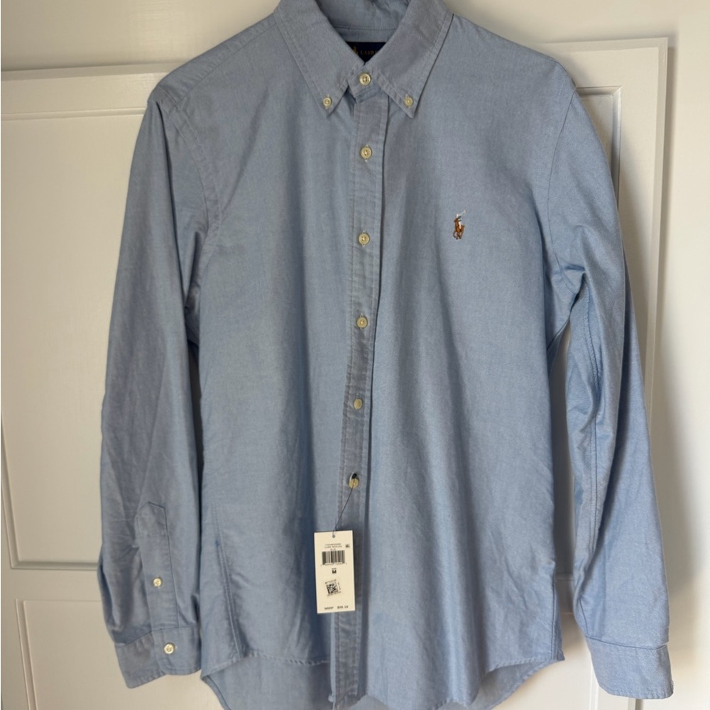 Ralph Lauren Light Blue Button-Down Oxford Shirt with Pony Logo